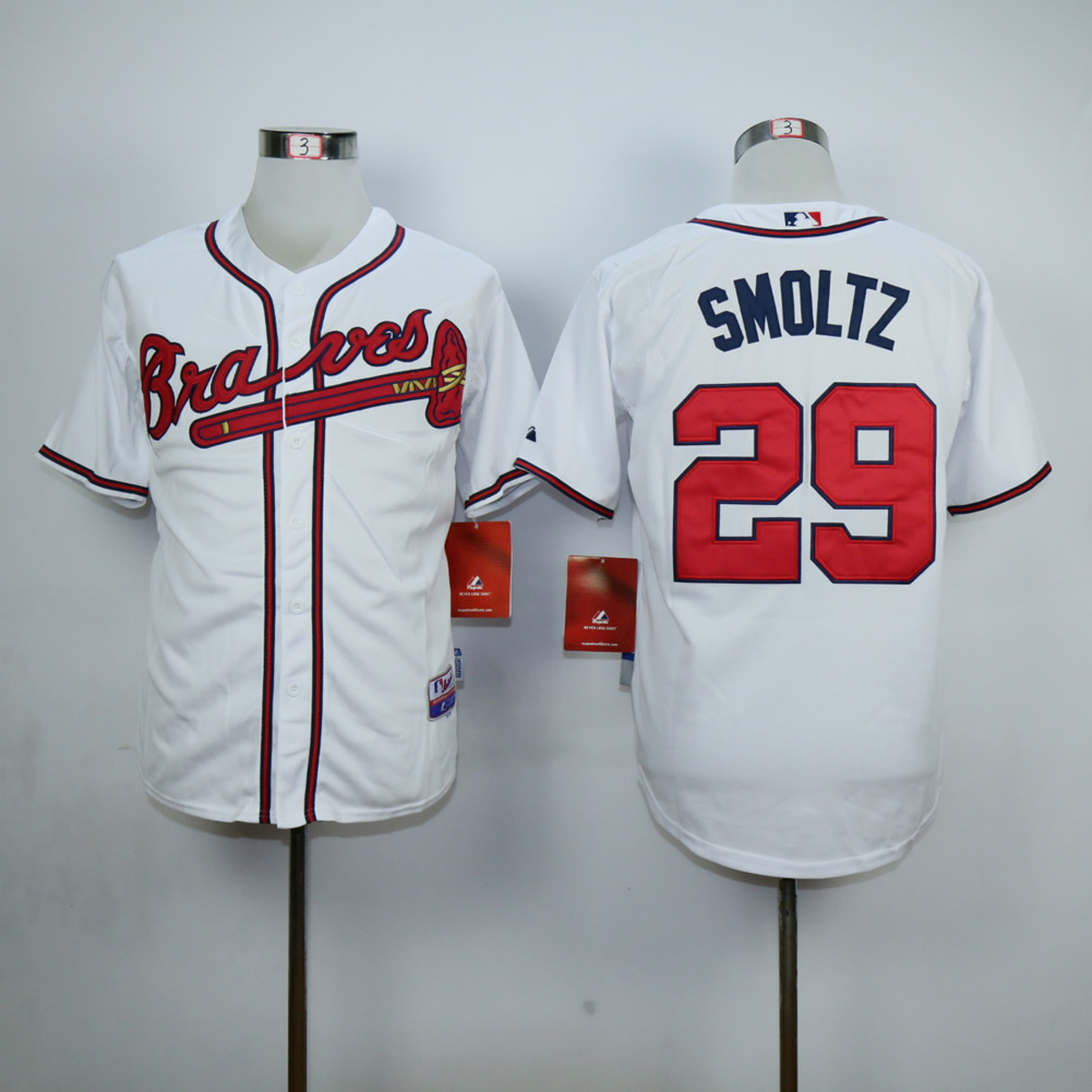 Men Atlanta Braves #29 Smoltz White MLB Jerseys